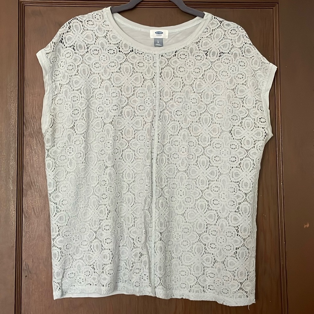 Fabulous grey lace tshirt! Dress it up or down!